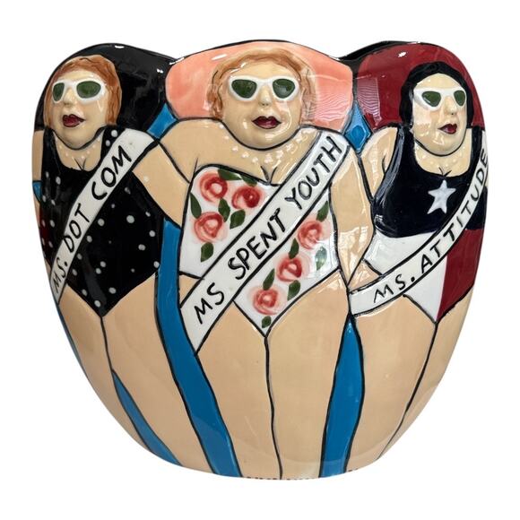 Pageant Ladies Fun Colorful Vase by Funseekers Westland Giftware - Picture 1 of 10